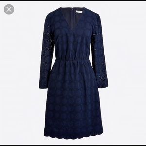 J crew navy eyelet dress